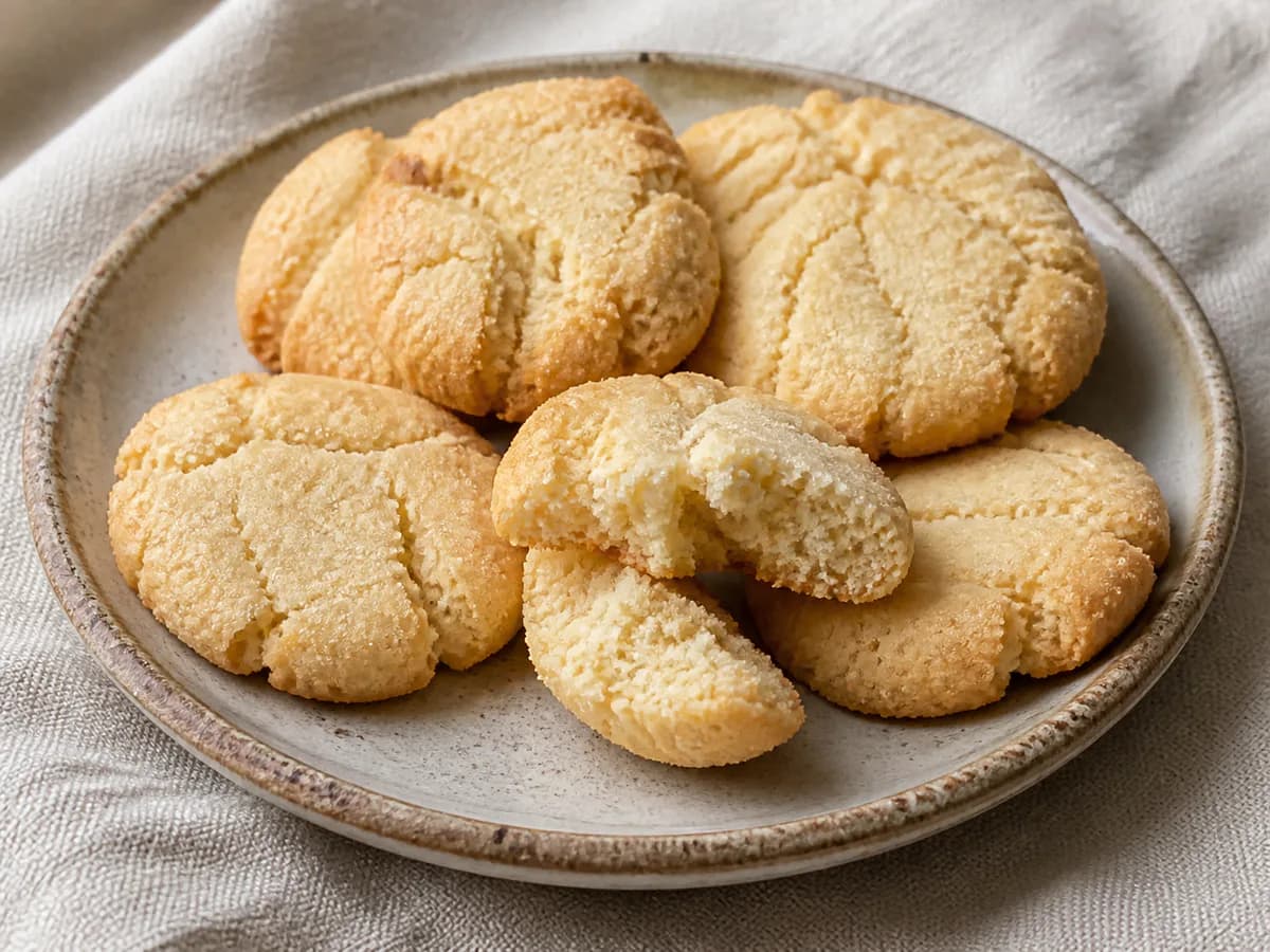 Pormenor de uma porção de Biscoitos Areias da Bimby
