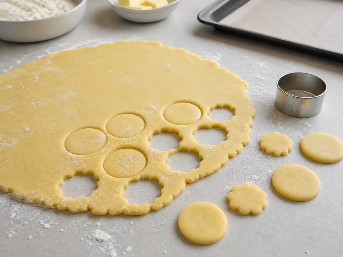 Preparação de Biscoitos Areias da Bimby durante a confeção