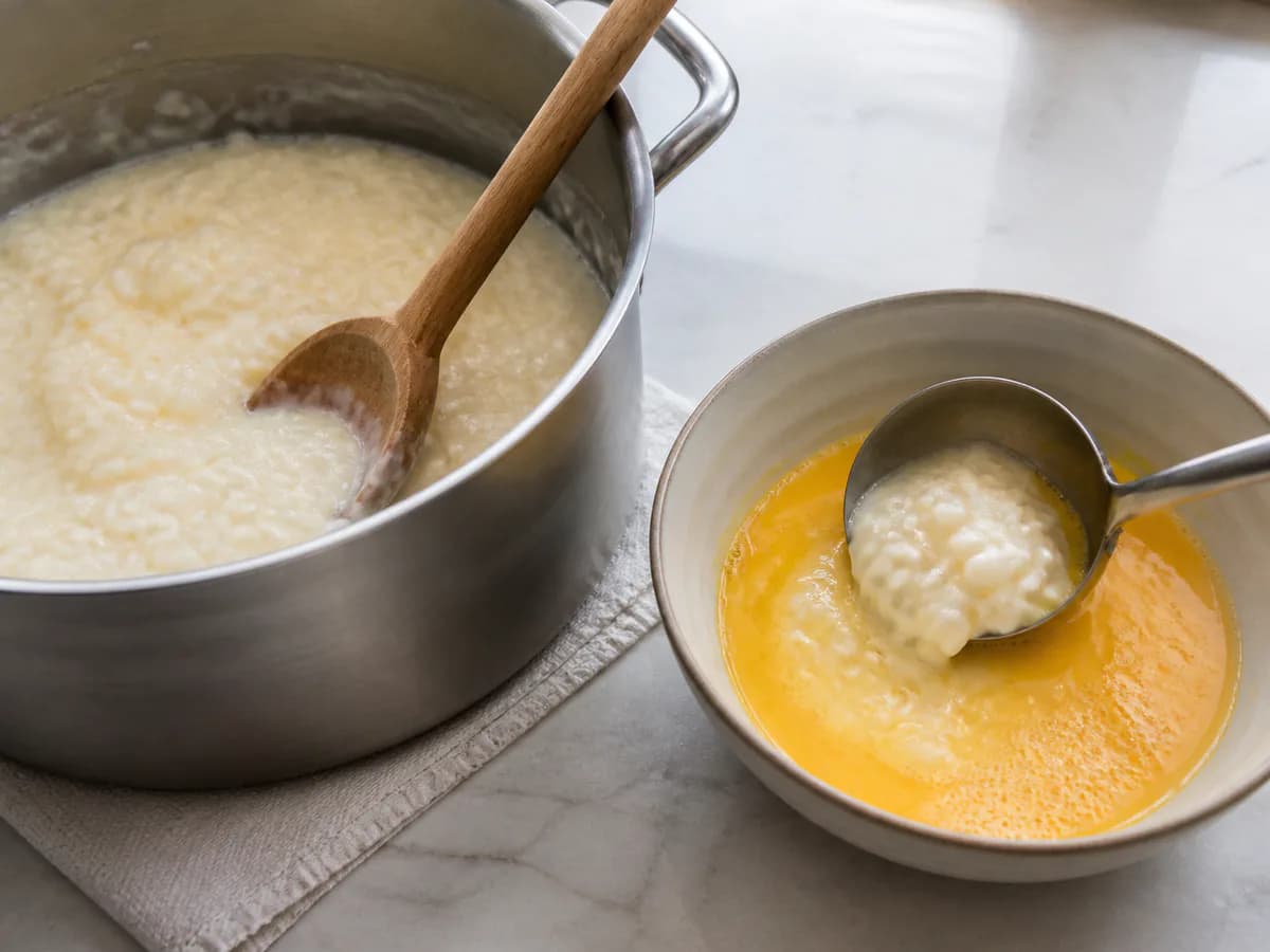 Preparação de Arroz Doce Maravilha durante a confeção