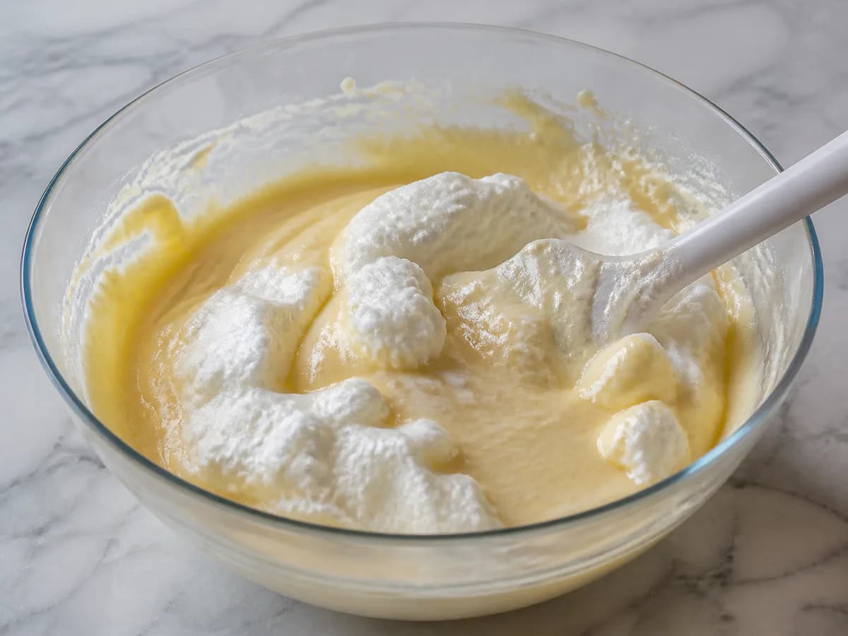 Preparação de Creme de Baunilha com Claras em Castelo durante a confeção