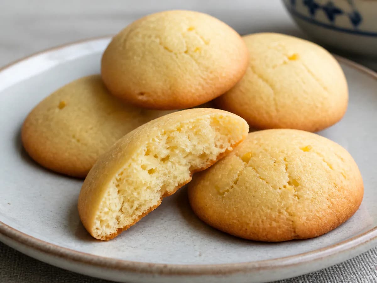 Pormenor de uma porção de Biscoitos Simples de Limão