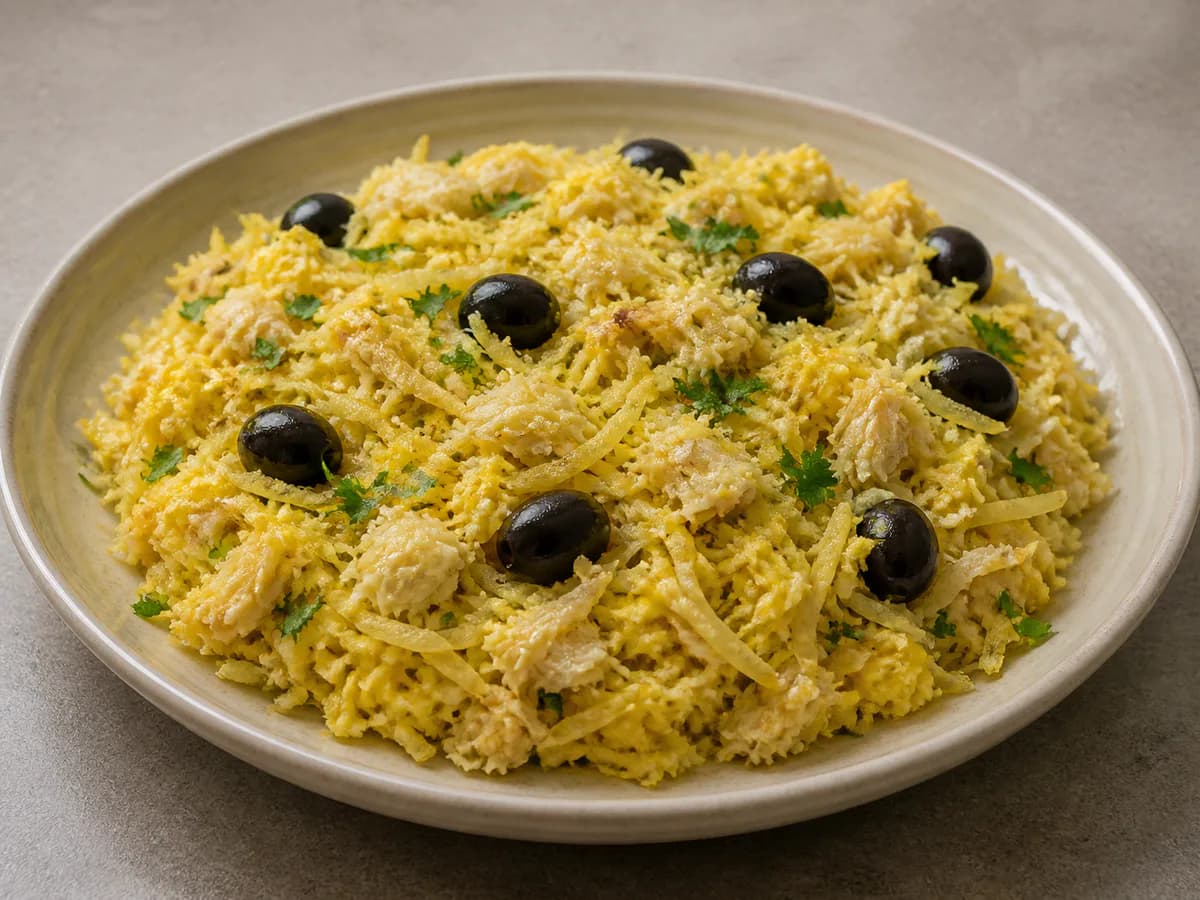 Bacalhau à Brás com Leite Opcional