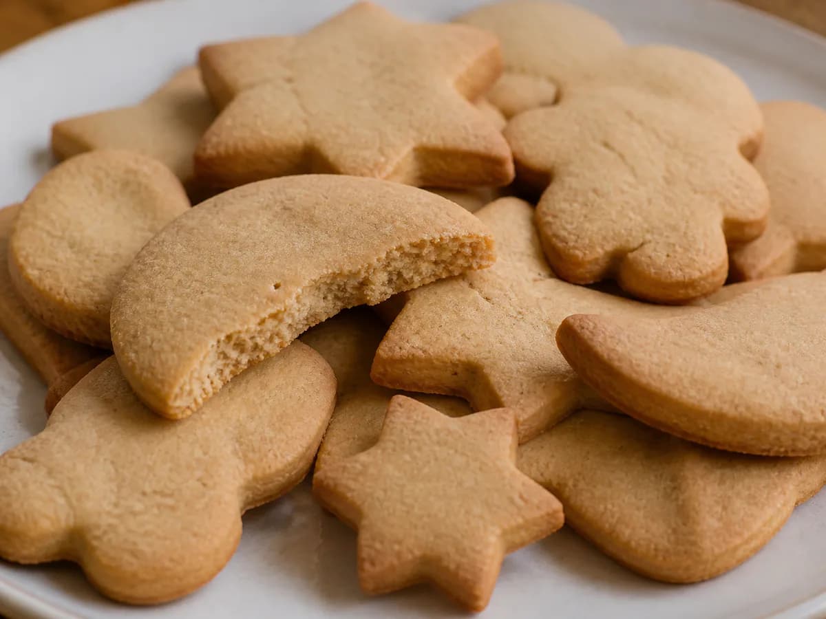 Pormenor de uma porção de Bolachinhas de Natal