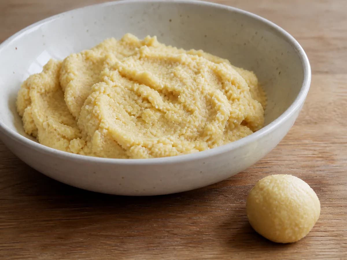 Preparação de Bolinhos de Amendoa durante a confeção