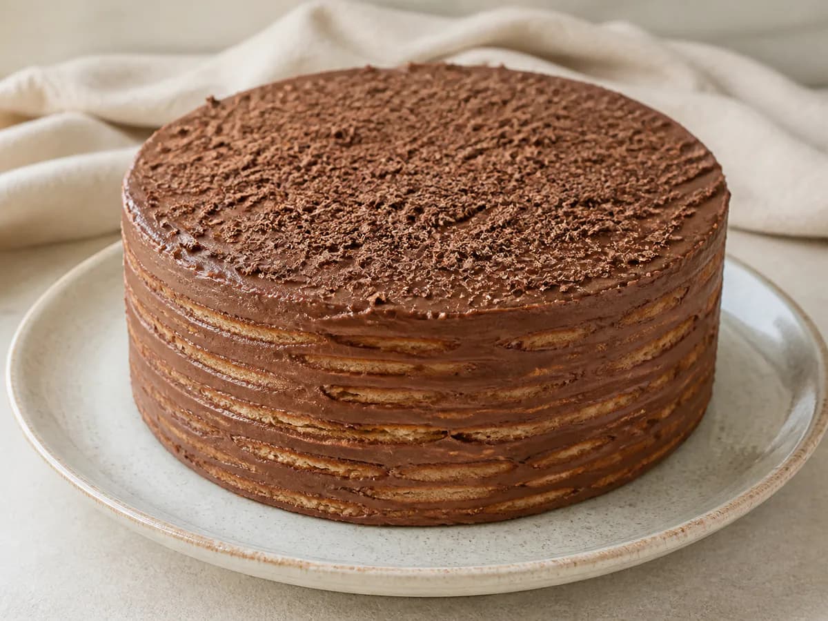 Bolo Bolacha Chocolate