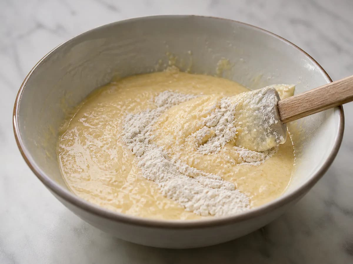 Preparação de Bolo de Coco e Cachaça durante a confeção