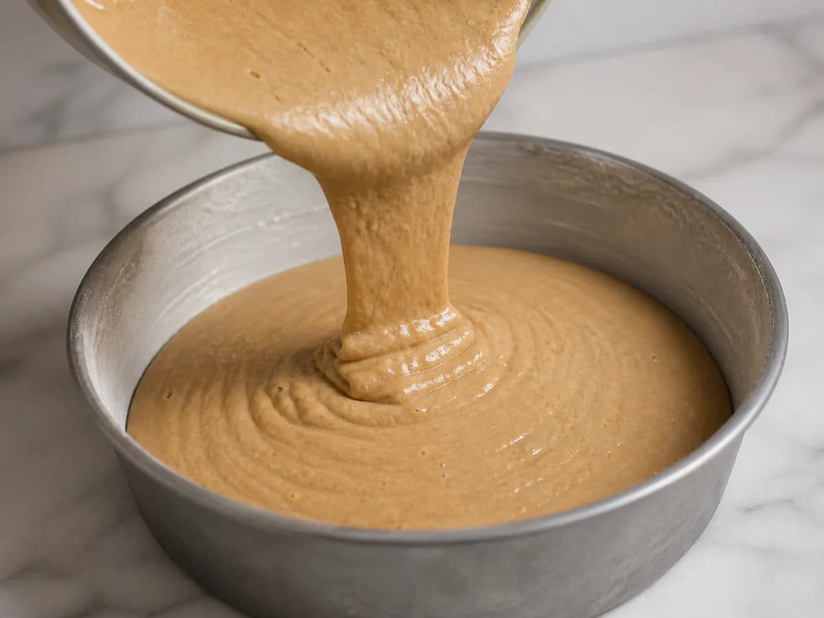 Preparação de Bolo de Café Cremoso durante a confeção