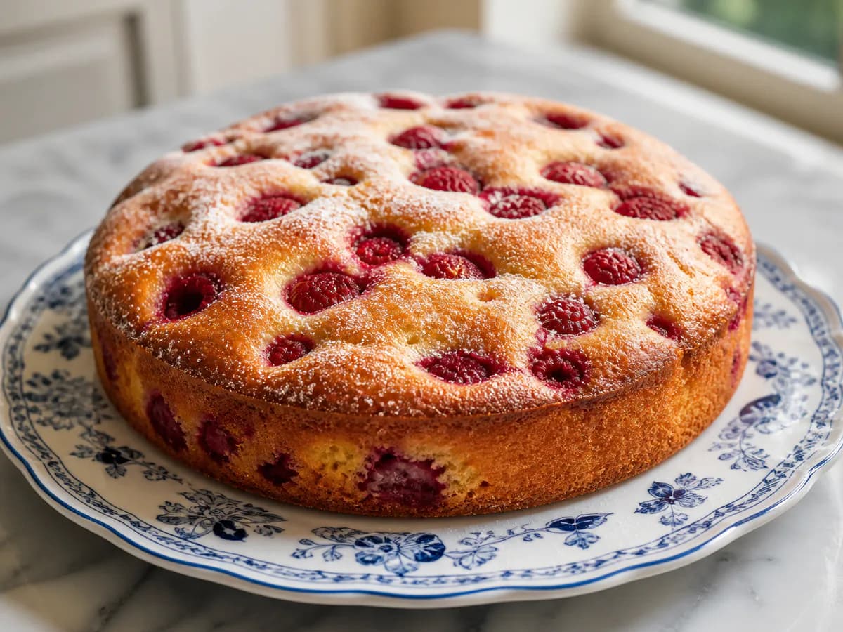 Bolo de Framboesas Húmido e Aveludado
