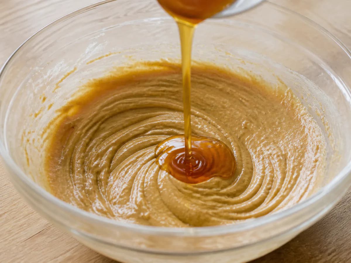 Preparação de Bolo de Gengibre e Mel durante a confeção