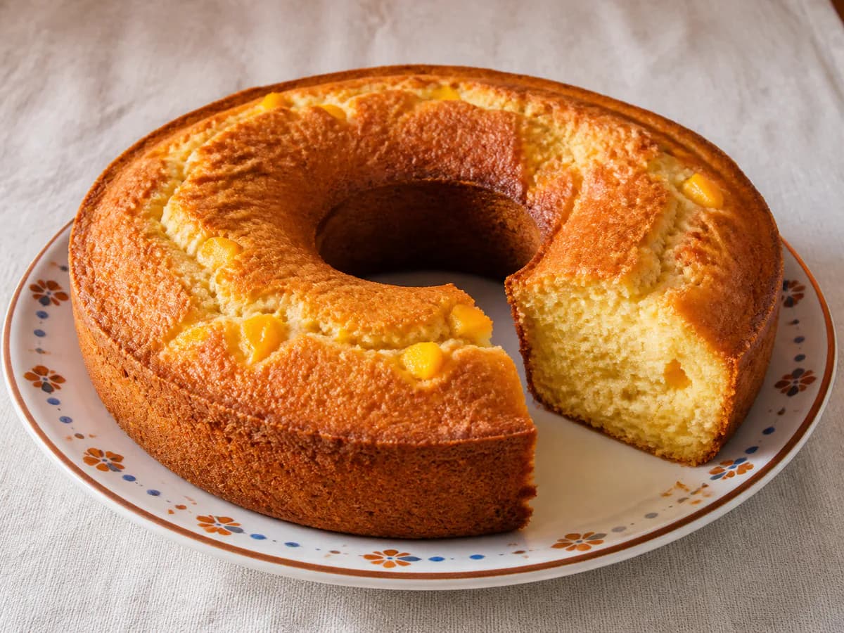 Bolo de Manga Medido pelo Copo do Iogurte