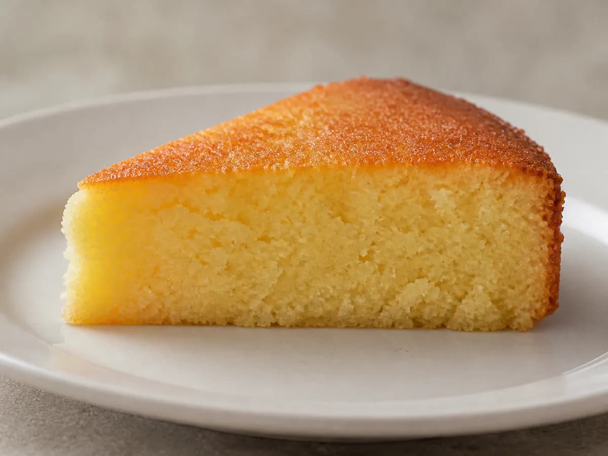 Pormenor de uma porção de Bolo de Limão e Coco