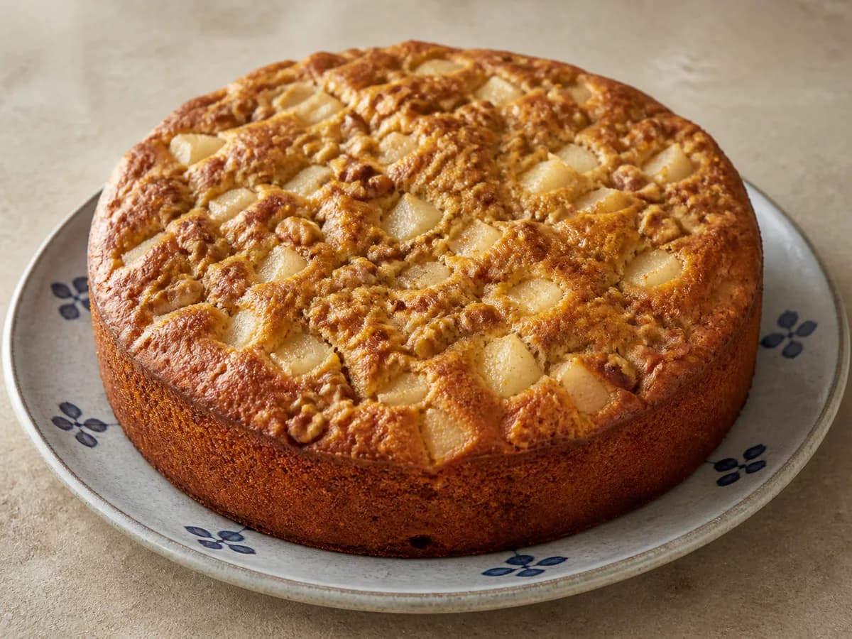 Bolo de Pera com Gengibre e Nozes