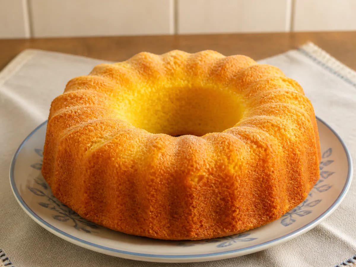 Bolo Fofo de Laranja Medido em Chávenas