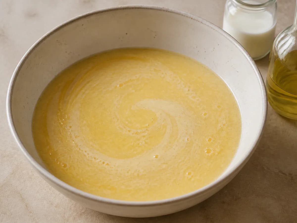 Preparação de Bolo Rico de Maçã durante a confeção