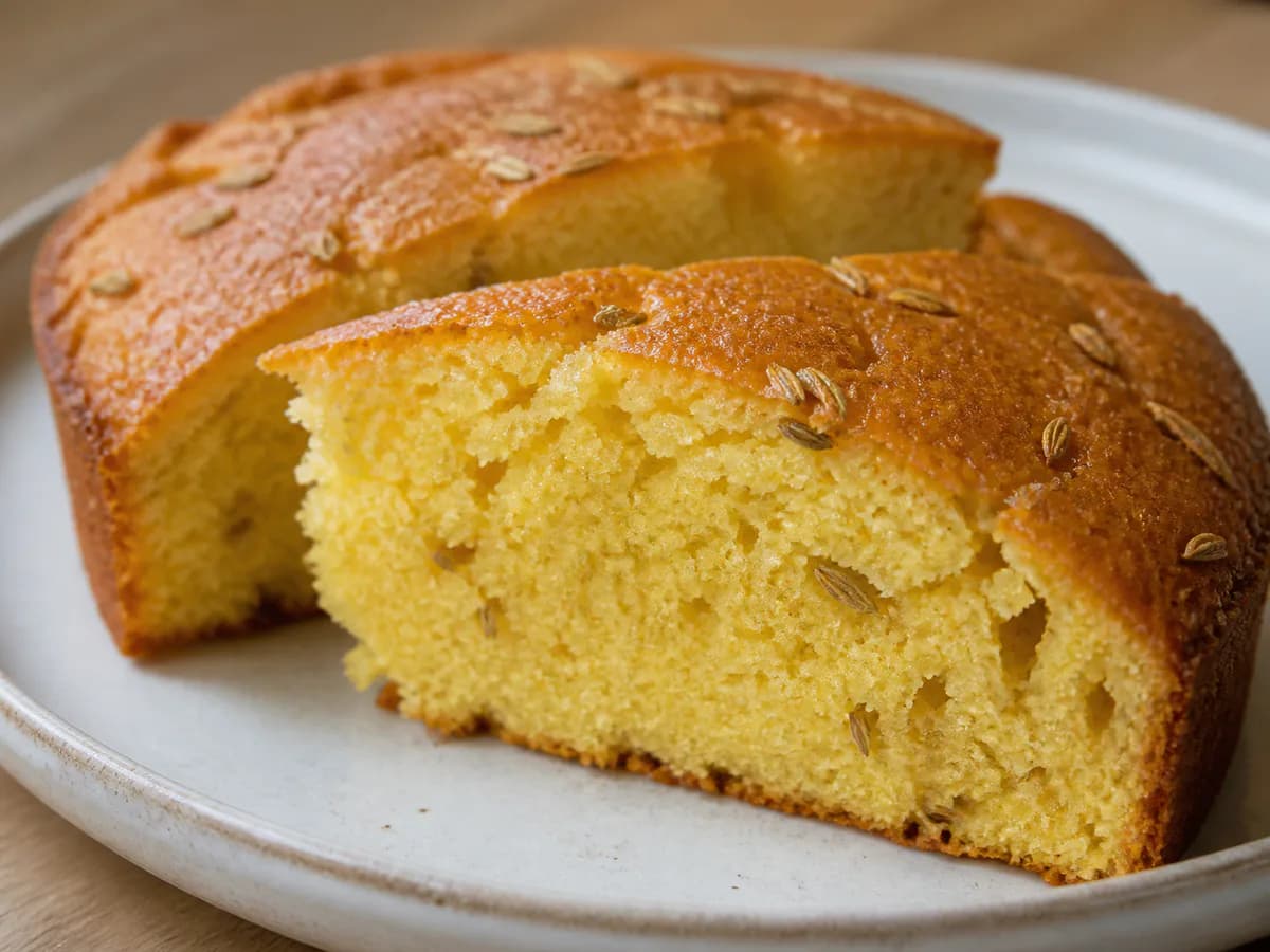 Pormenor de uma porção de Broas de Milho com Erva-Doce