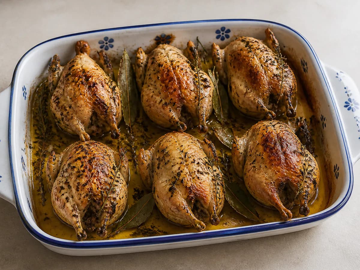 Codornizes Assadas No Forno