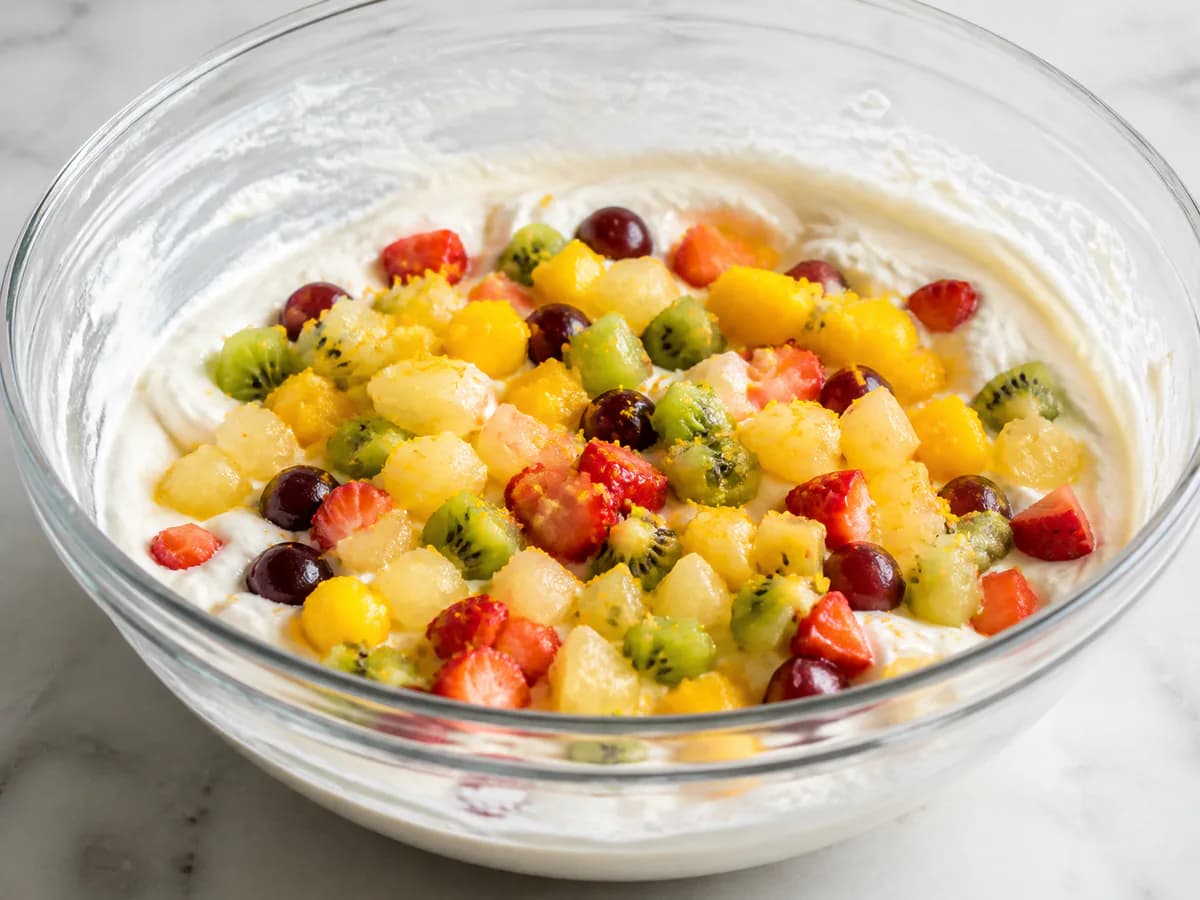Preparação de Fantasia Tutti Frutti durante a confeção