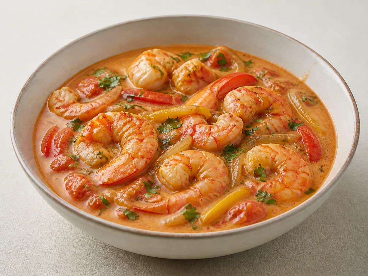 Guisado de Camarão com Natas e Vinho Branco