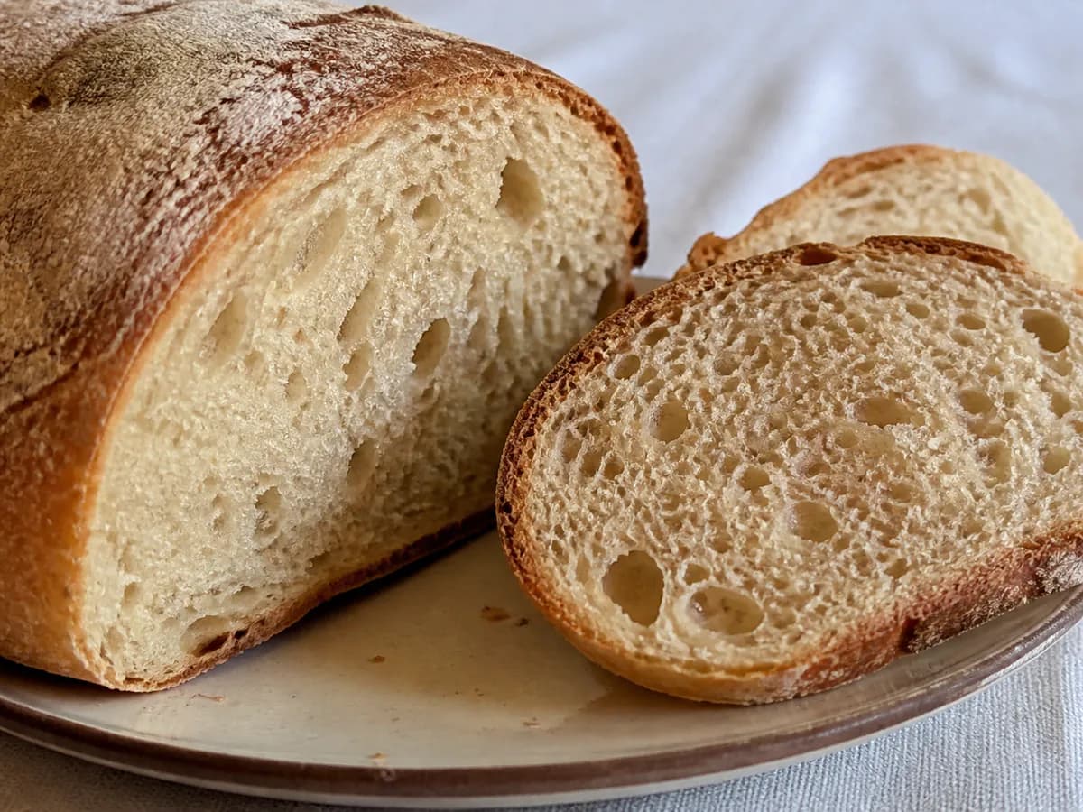 Pormenor de uma porção de Pão Caseiro