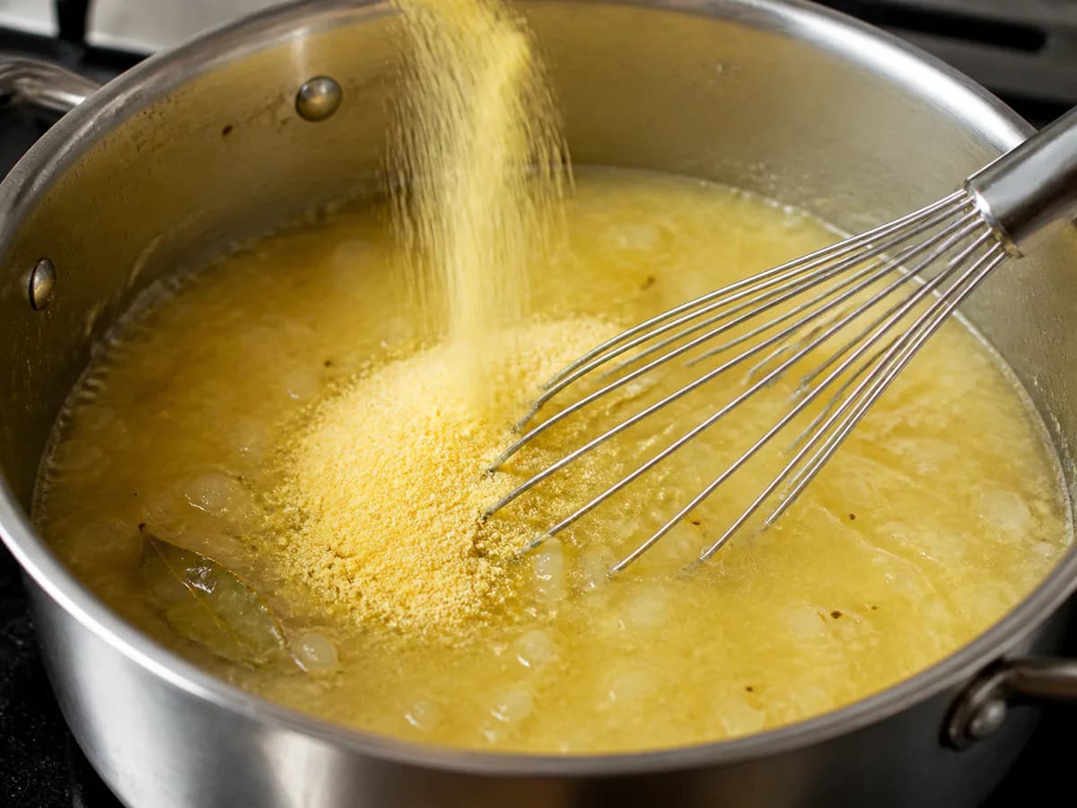 Preparação de Papas de Carolo de Milho durante a confeção