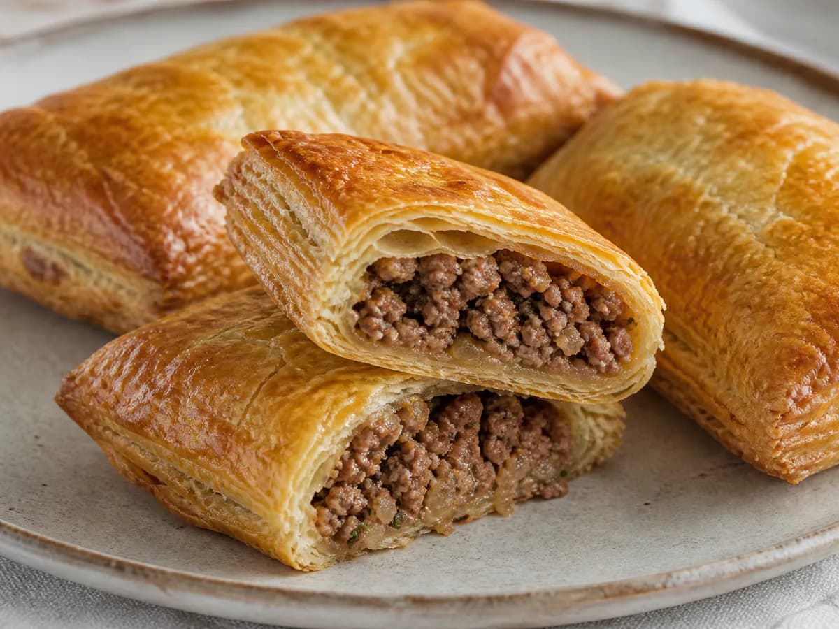 Pormenor de uma porção de Pastéis de Carne