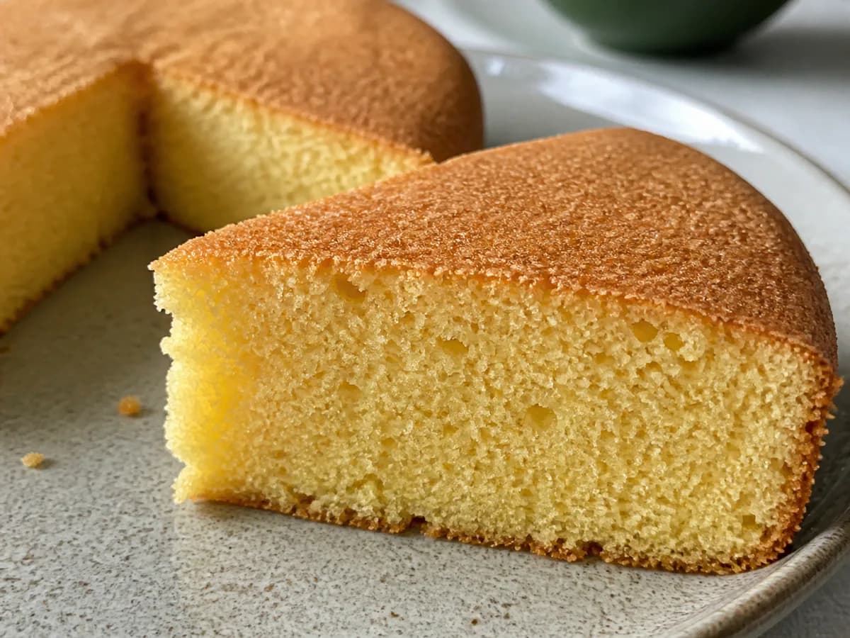 Pormenor de uma porção de Pão de Ló Do Amor