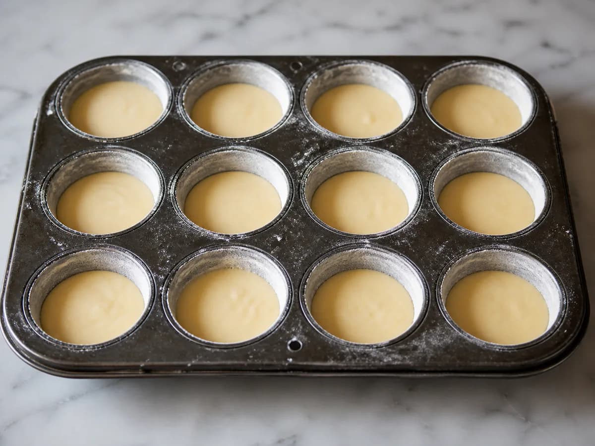 Preparação de Queijadas de Iogurte durante a confeção
