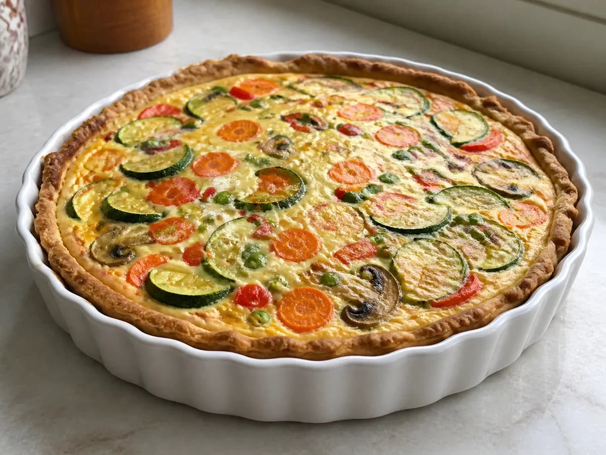 Quiche de Legumes com Ovos e Natas