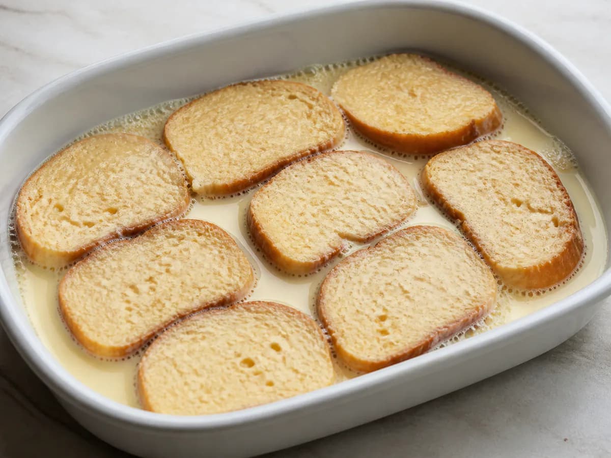 Preparação de Rabanadas No Forno durante a confeção