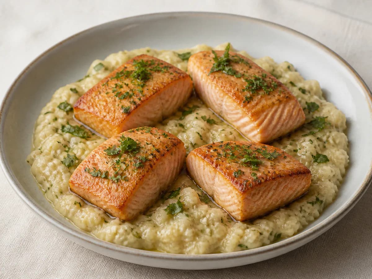 Salmão com Açorda