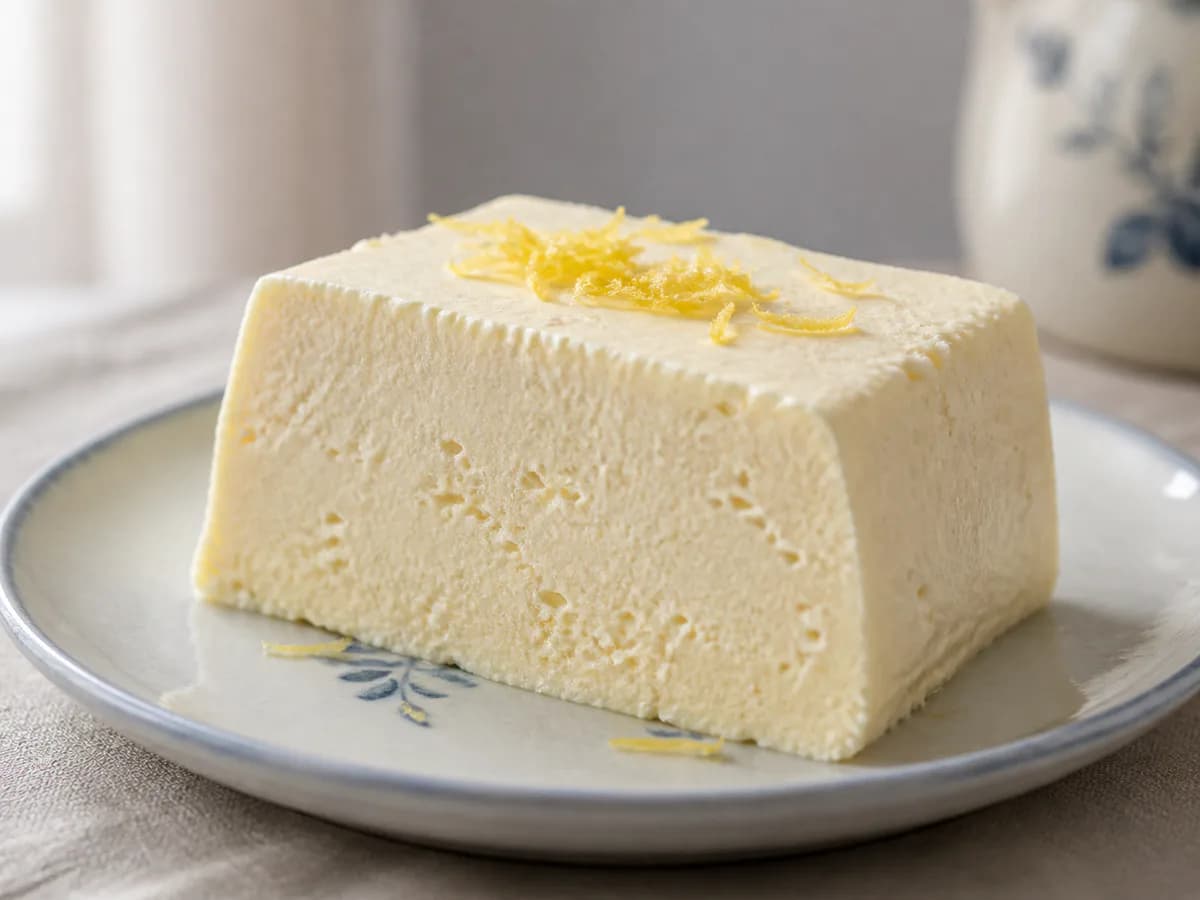Pormenor de uma porção de Semifrio de Limão Clássico