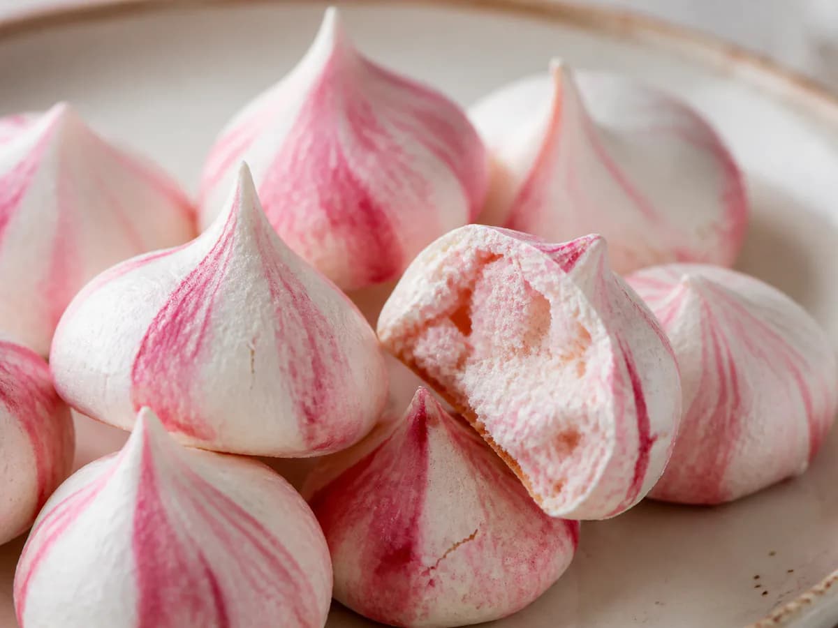 Pormenor de uma porção de Suspiros de Morango