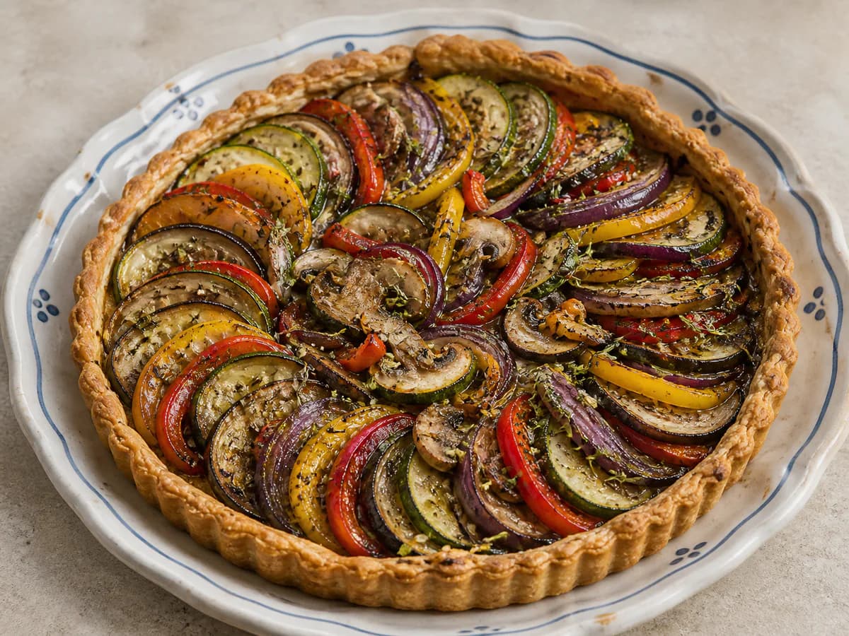 Tarte de Legumes Assados com Ervas Aromáticas
