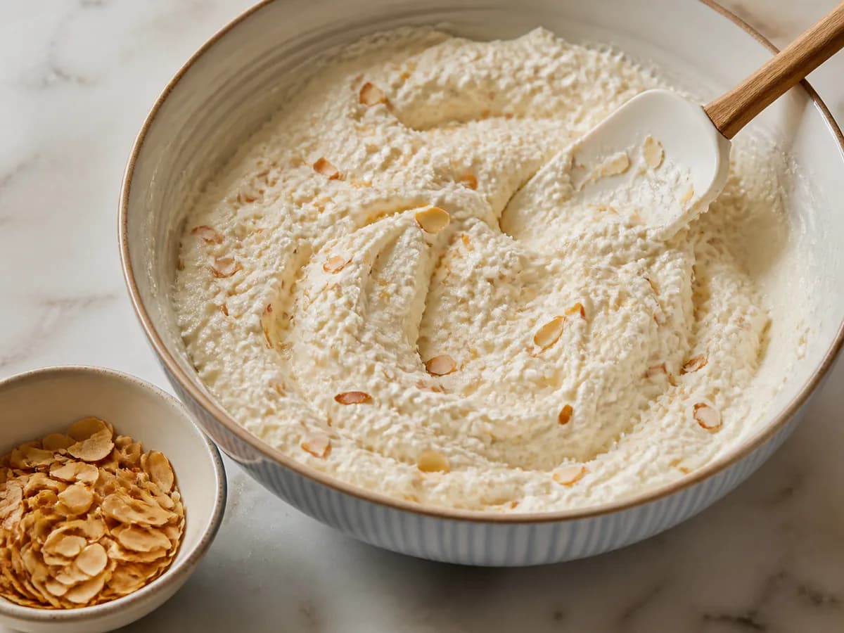 Preparação de Tarte Raffaello Cremosa durante a confeção