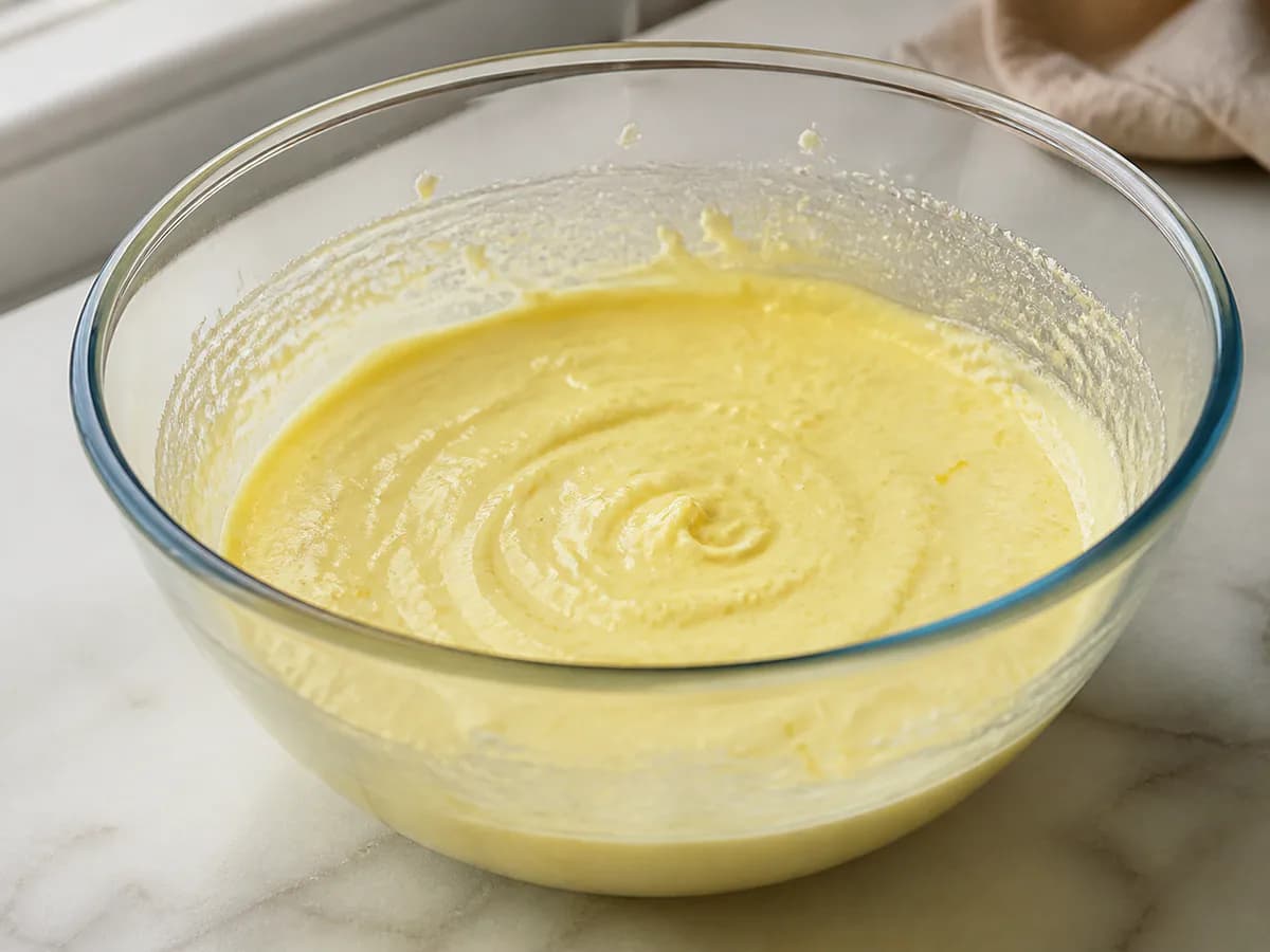 Preparação de Tarte Queijada de Limão Divinal durante a confeção