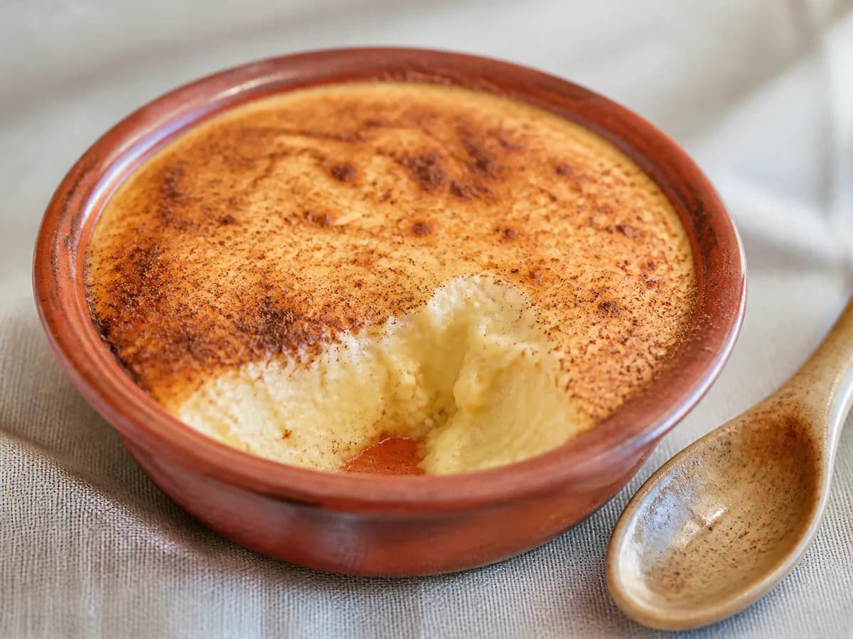 Pormenor de uma porção de Tigelada da Beira