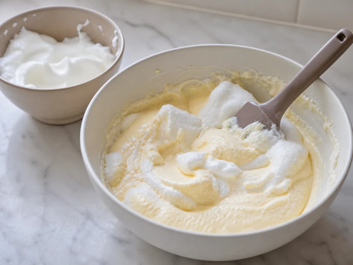 Preparação de Tiramisu Rápido com Mascarpone e Café durante a confeção
