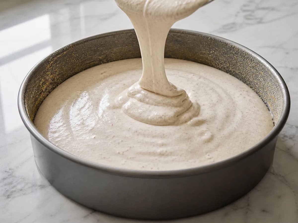 Preparação de Torta de Claras com Canela durante a confeção