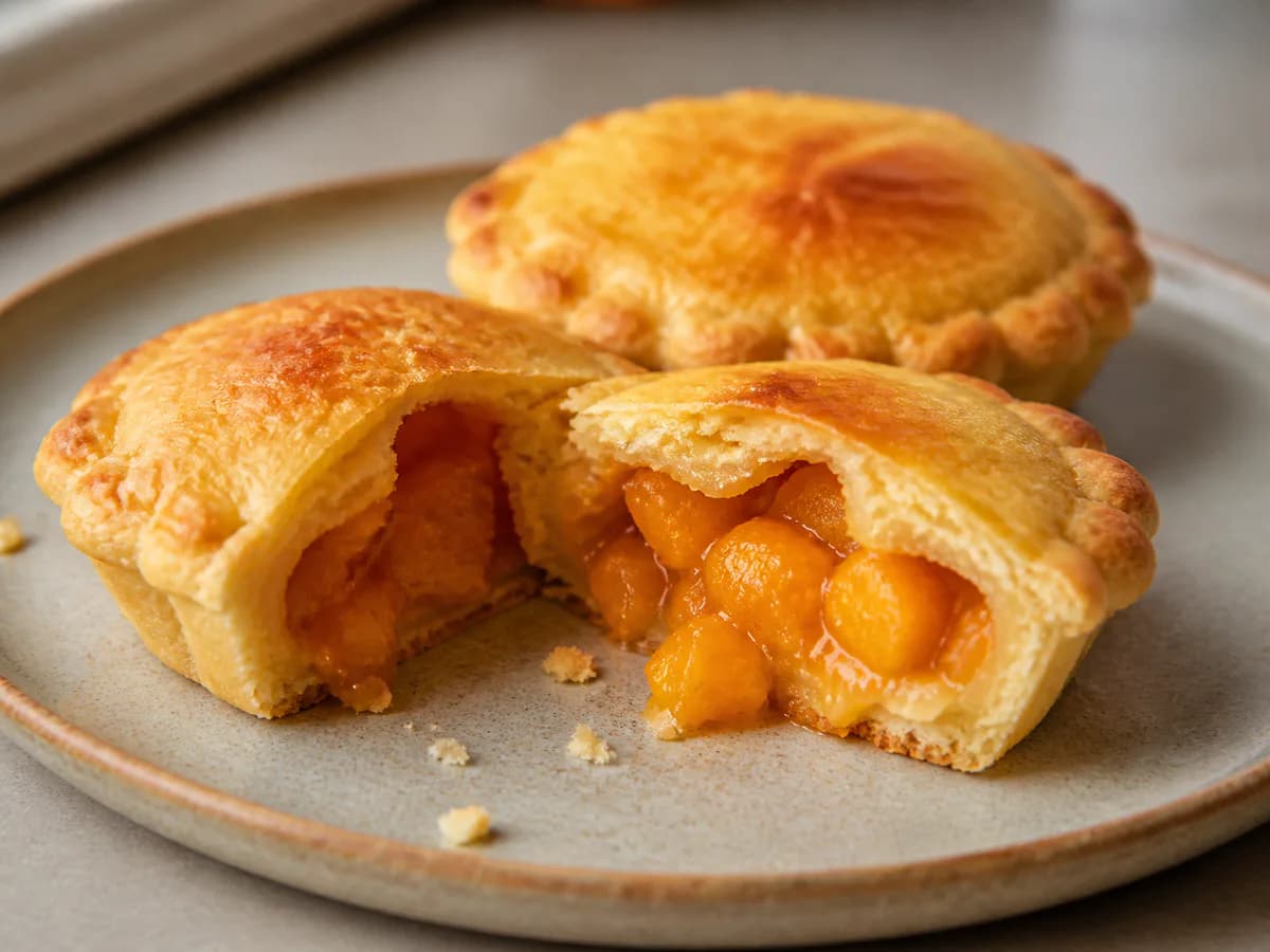 Pormenor de uma porção de Tortas Macias de Pêssego