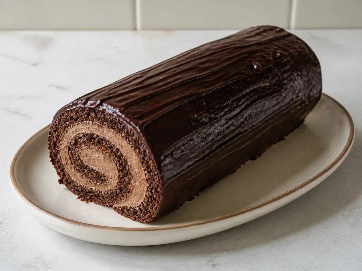 Tronco de Natal de Chocolate na Bimby