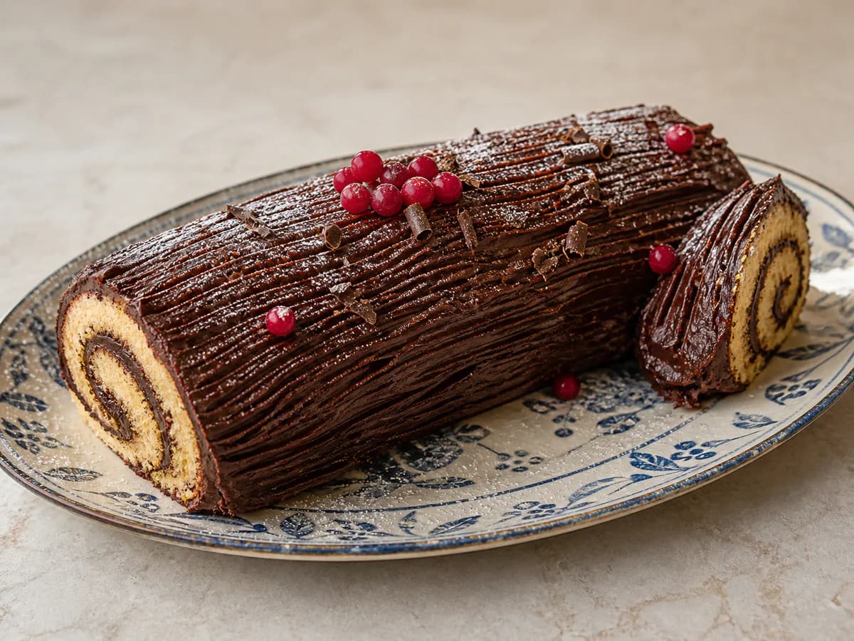 Tronco de Natal de Baunilha na Bimby