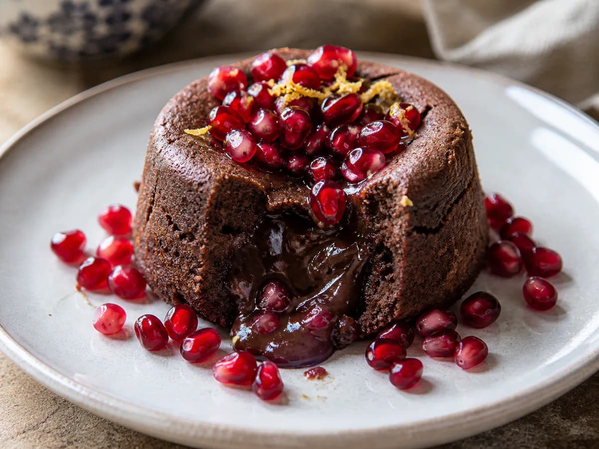 Vulcão de Chocolate e Romã