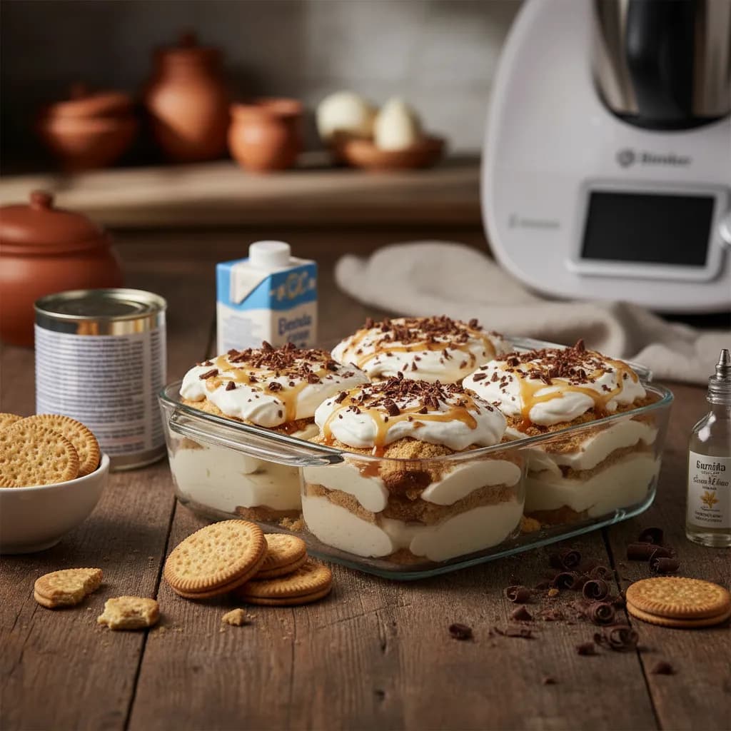 Semifrio de Bolacha Maria e Leite Condensado (Bimby)