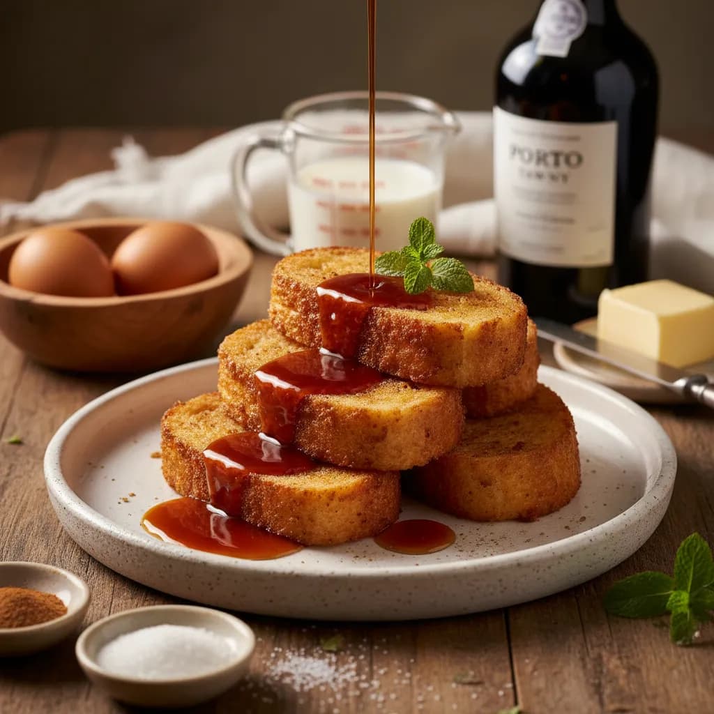 Fatias Douradas com Calda de Vinho do Porto