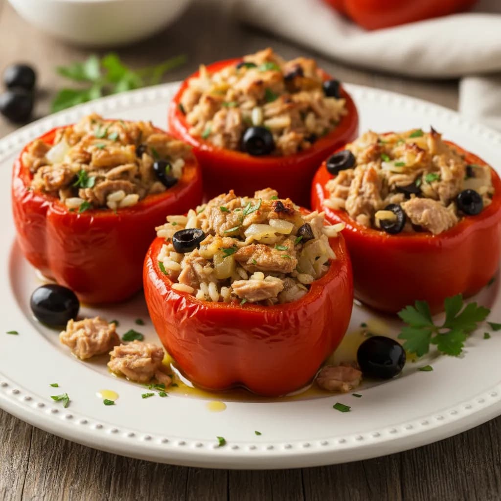 Pimentos Recheados com Atum e Azeitonas