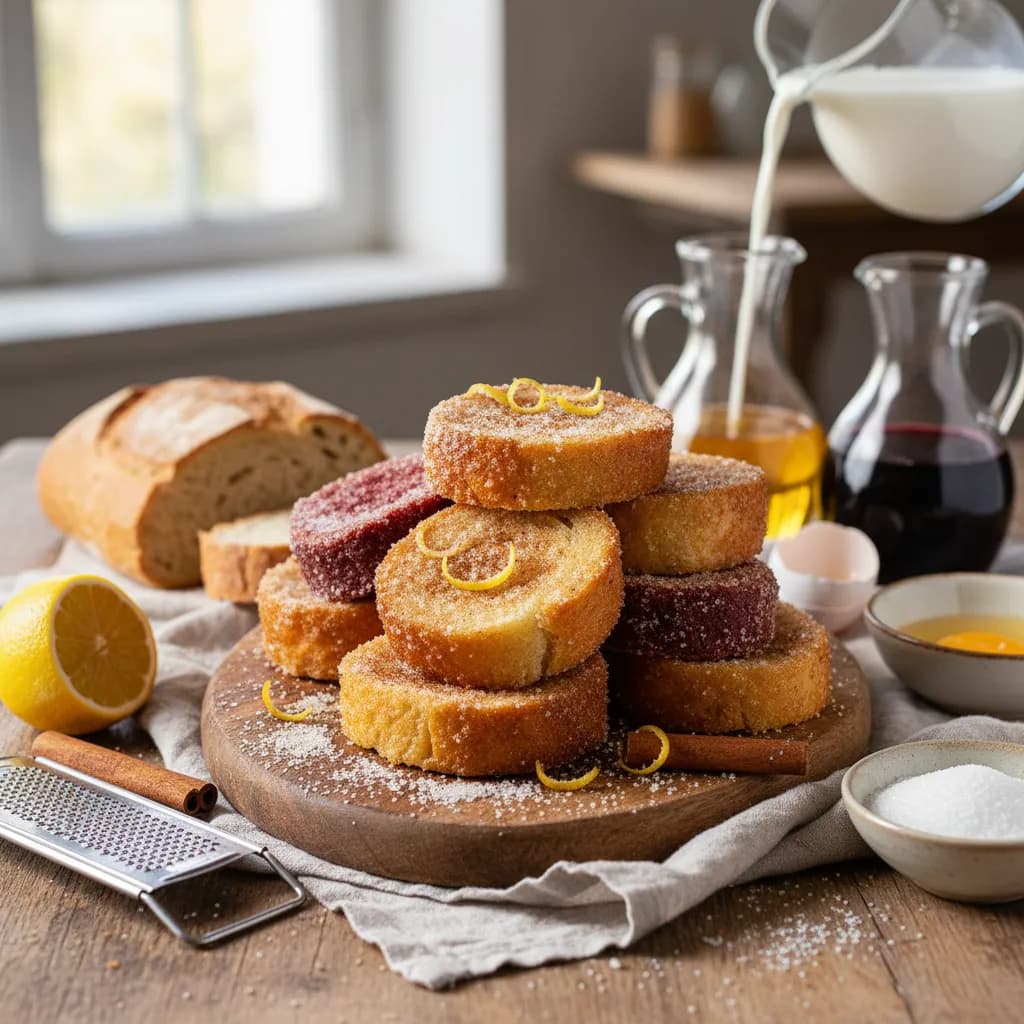 Rabanadas de Leite e de Vinho no Forno