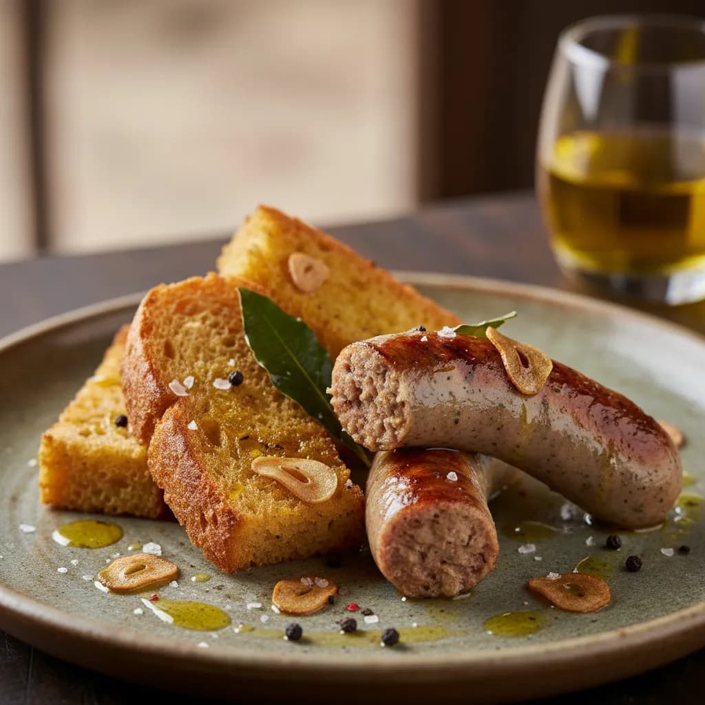 Alheira de Mirandela com Broa de Milho Frita