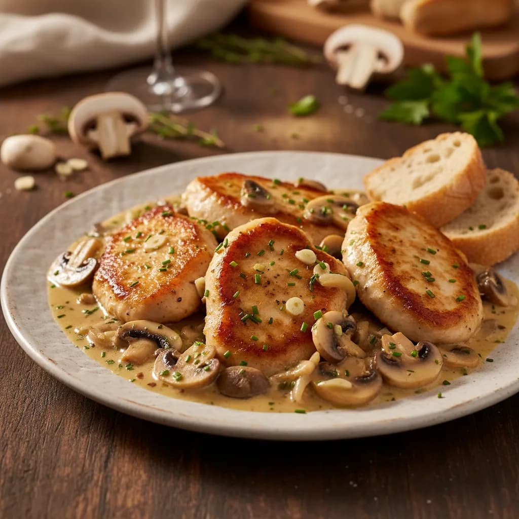 Bifinhos de Frango em Molho de Cogumelos