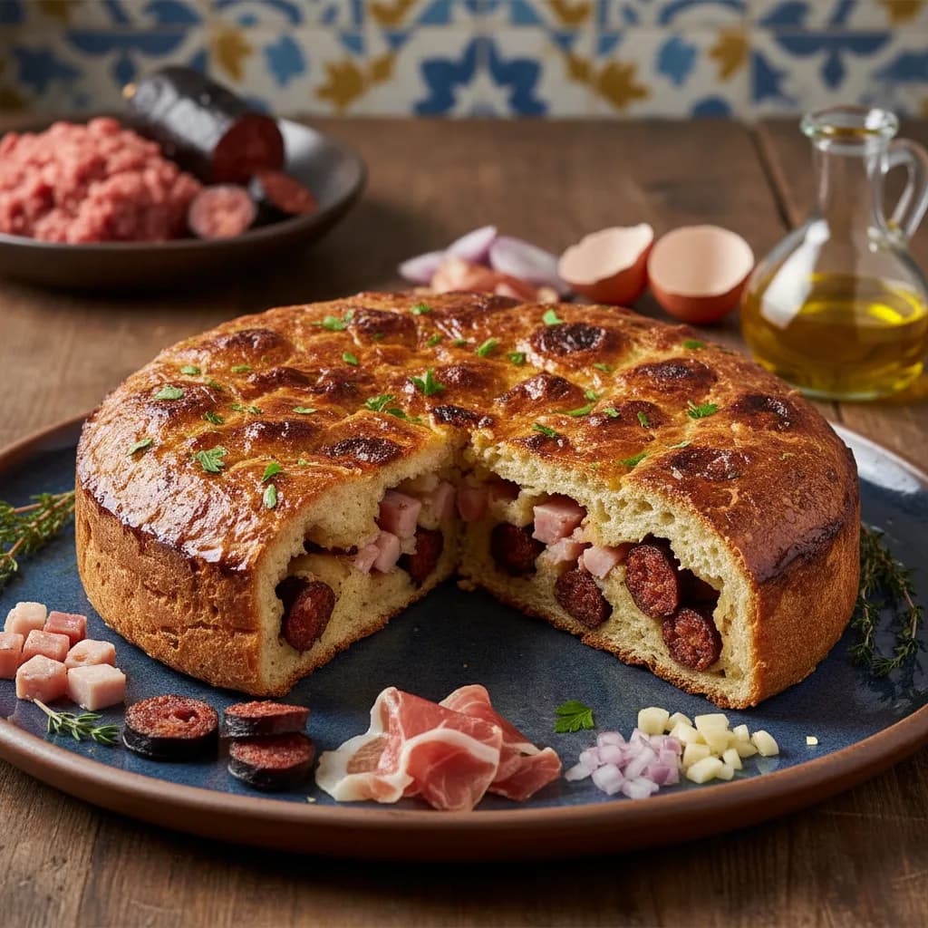 Bola de Chouriço de Porco Preto com Bacon e Presunto