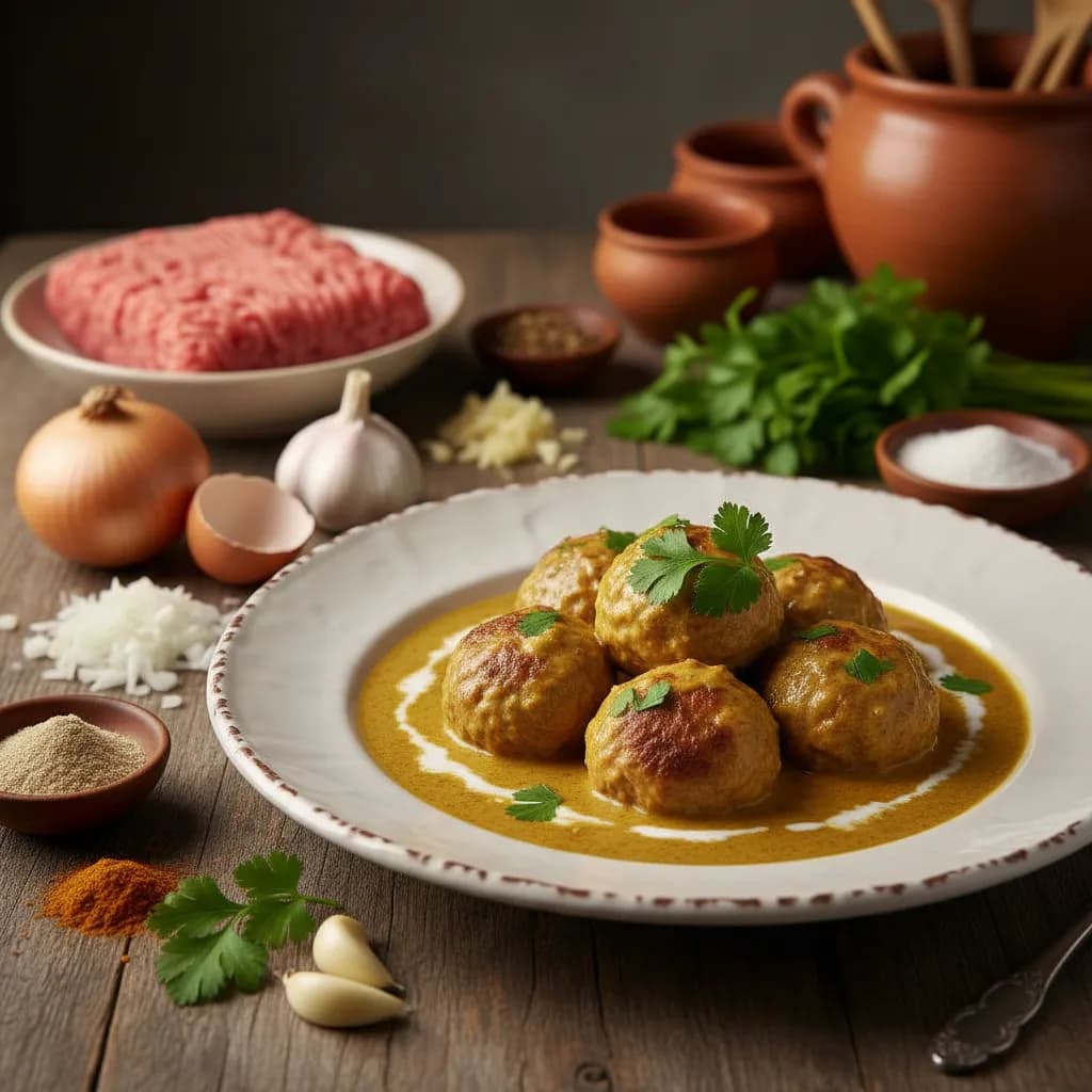 Almondegas de Peru com Caril e Leite de Coco